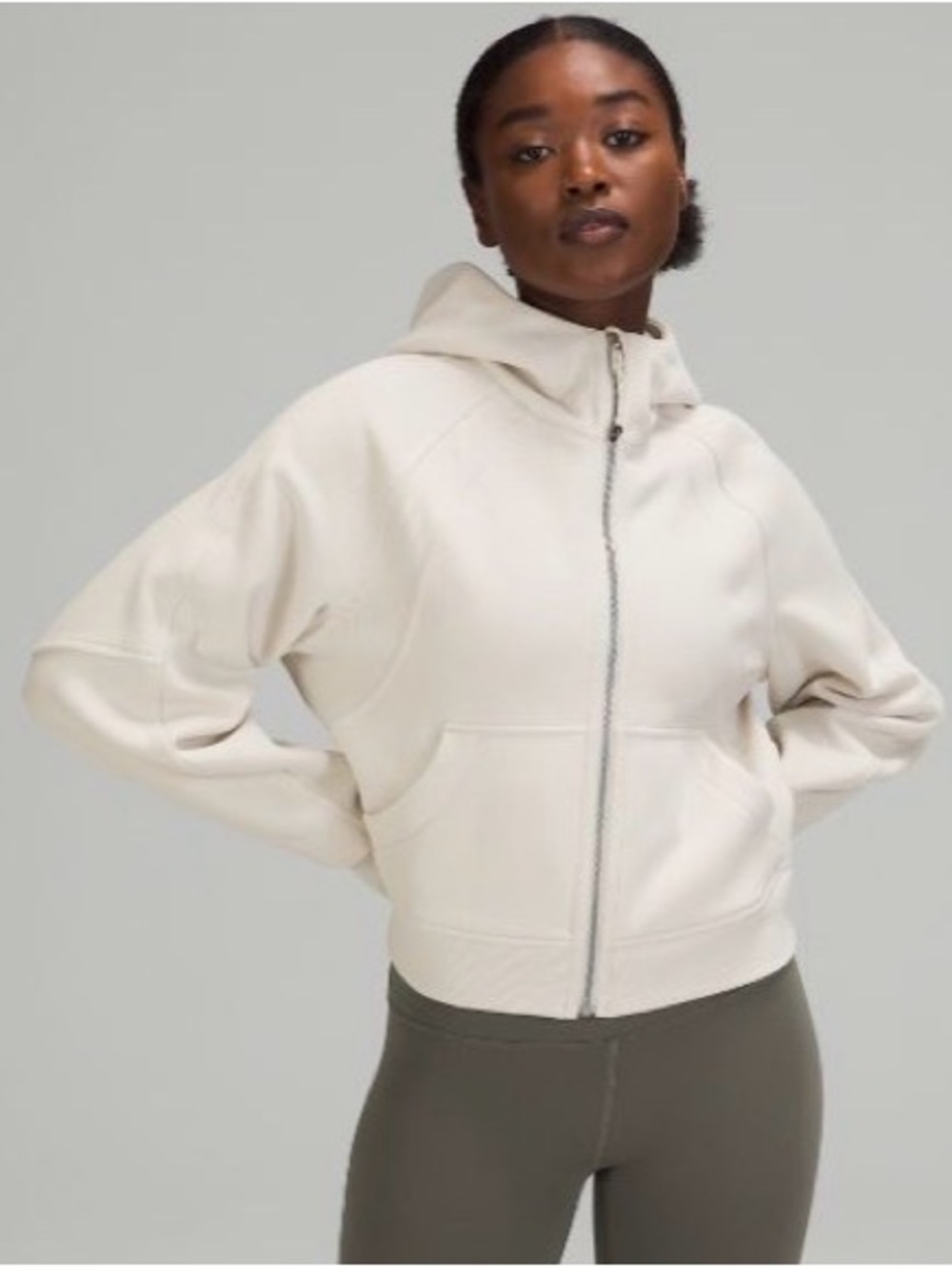 Lululemon Scuba Oversized Full Zip in White Opal